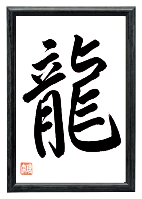DRACHE japanische Kalligraphie Schwarz