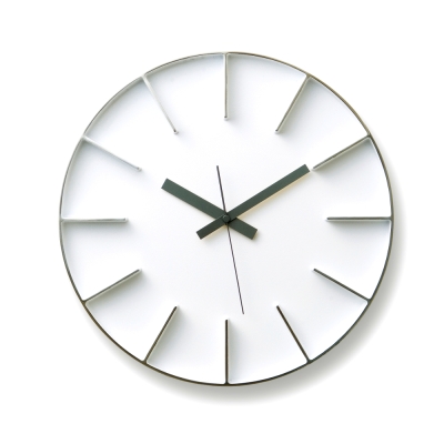 Lemnos Aluminium Wanduhr AZ-0115 WH Edge Clock Weiß