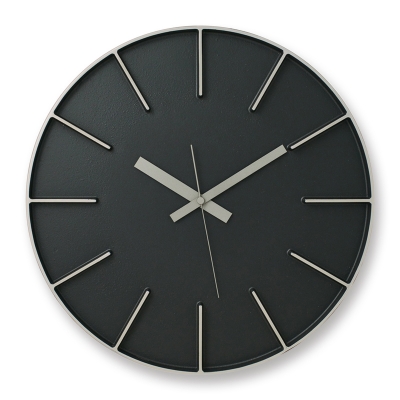 Lemnos Aluminium Wanduhr AZ-0116 BK Edge Clock Schwarz